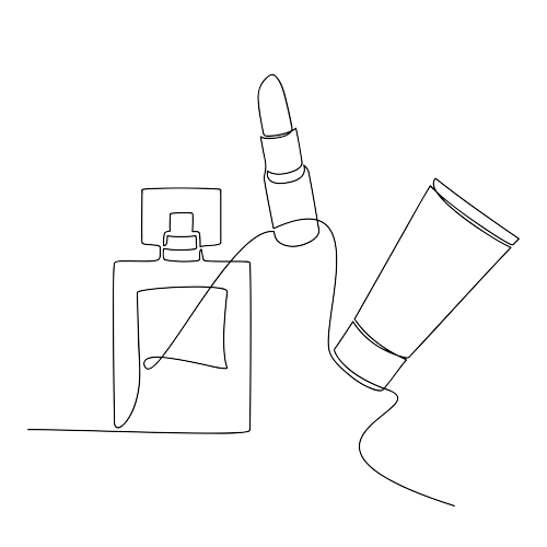 line drawings of bottles to illustrate branded private label products